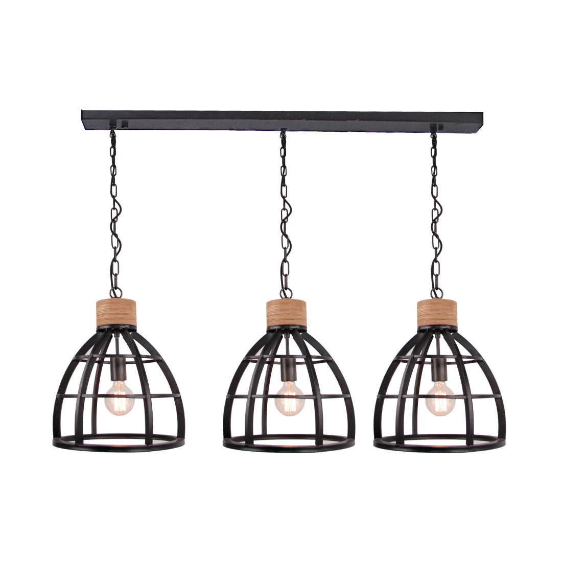 Industriële hanglamp Aperto in zwart met een opvallend ontwerp. Een eyecatcher die elke ruimte een stoere uitstraling geeft.