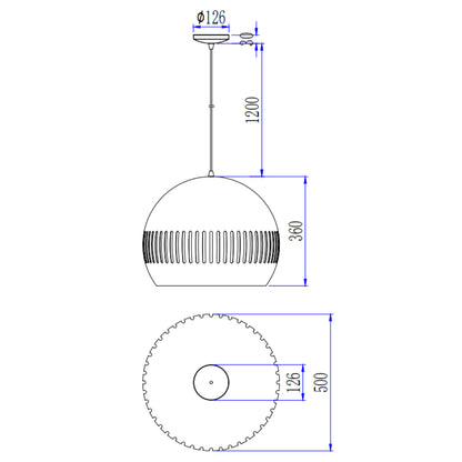 Een gedetailleerde blik op de zwarte Globo hanglamp. Deze moderne lamp voegt een stijlvolle touch toe aan elke ruimte.