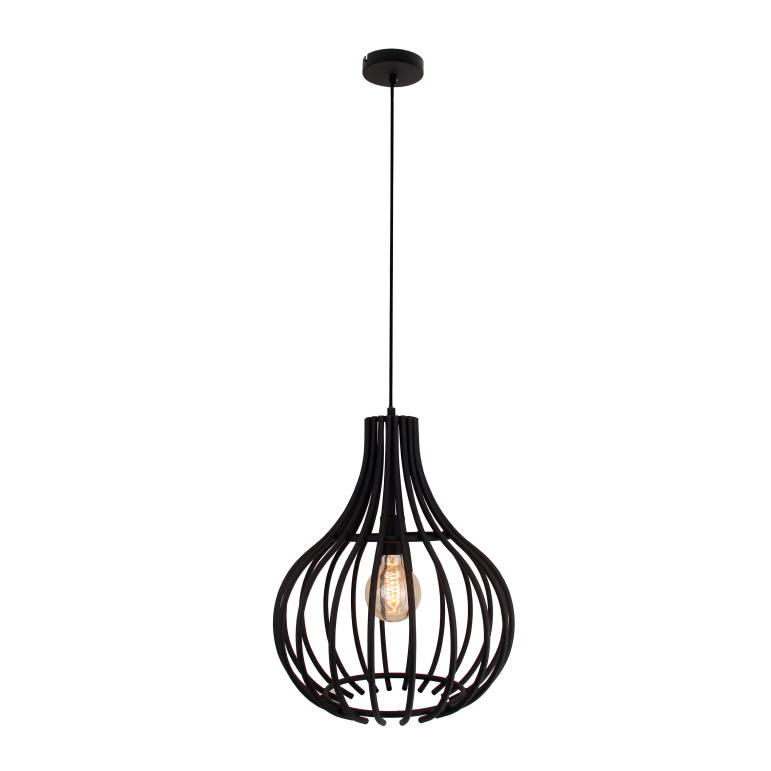 Dramatic black pendant light Goccia adds a bold touch to contemporary spaces. Perfect for creating an inviting atmosphere.