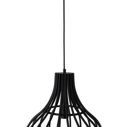 Een gedetailleerde blik op de zwarte Goccia hanglamp, perfect voor moderne interieurs.