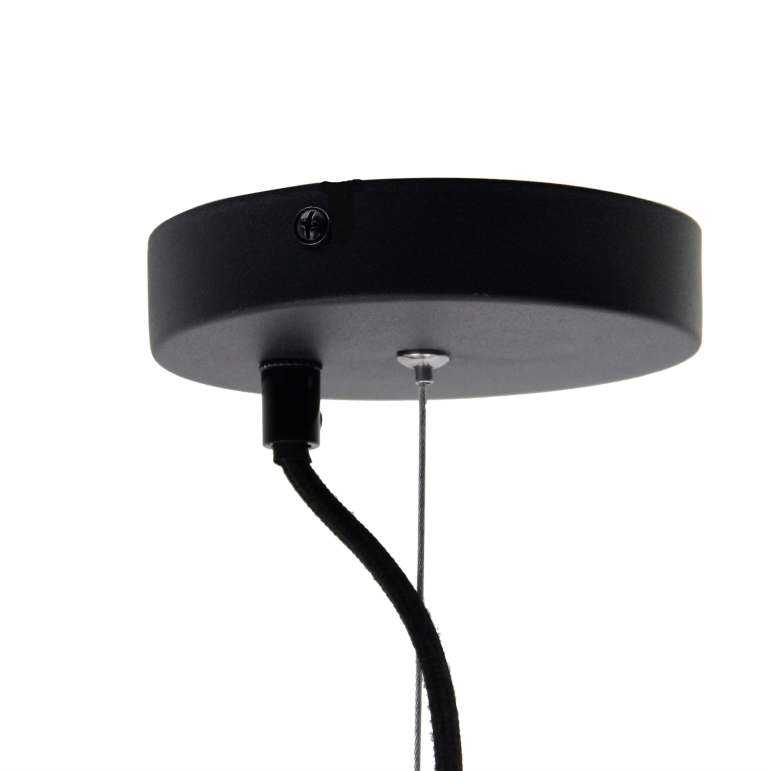 Deze detailfoto toont de moderne zwarte Goccia hanglamp. Perfect voor een eigentijdse uitstraling in je interieur.