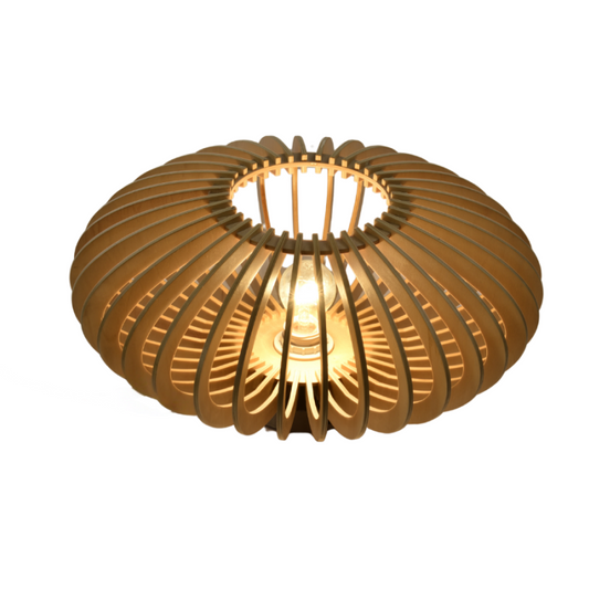 De bruine Curvato tafellamp voegt warmte toe aan je interieur. Perfect voor een landelijke sfeer in elk hoekje.