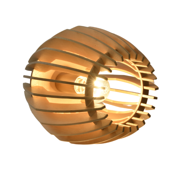 Deze bruine tafellamp uit de Hout-serie geeft een warme, natuurlijke uitstraling aan je interieur.