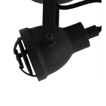 Bijzondere detailfoto van de zwarte plafondlamp Industrie.