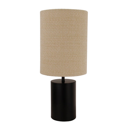 Zwart, moderne tafellamp Lagos met een unieke vormgeving. Perfect voor een sfeervolle inrichting op tafel of bureau.