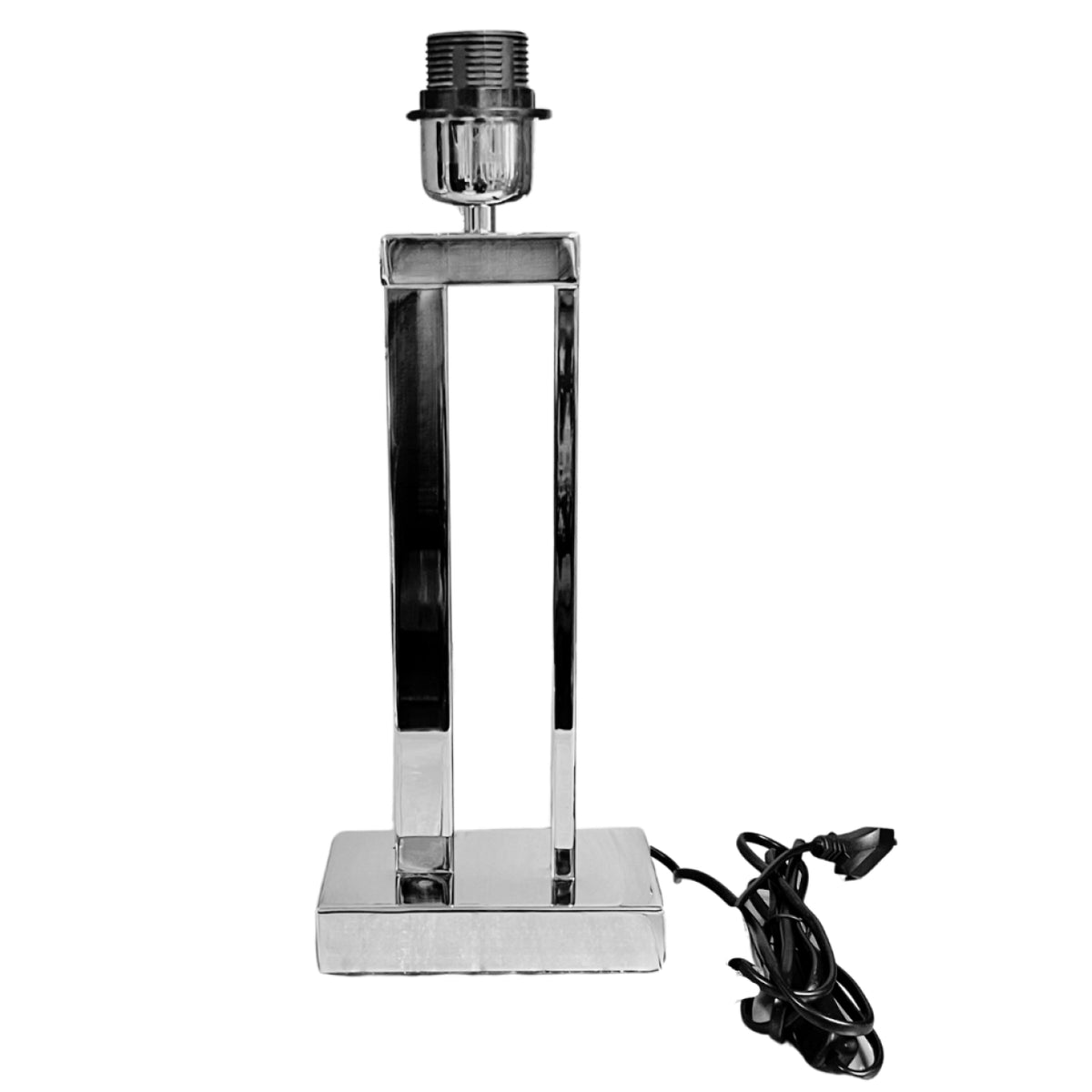 Deze chroomkleurige lampenvoet straalt moderniteit uit. Perfect voor het creëren van een eigentijdse sfeer in je interieur.