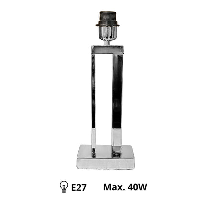 Een chroomkleurige lampenvoet met een eigentijds design. Perfect voor een moderne uitstraling in je interieur.