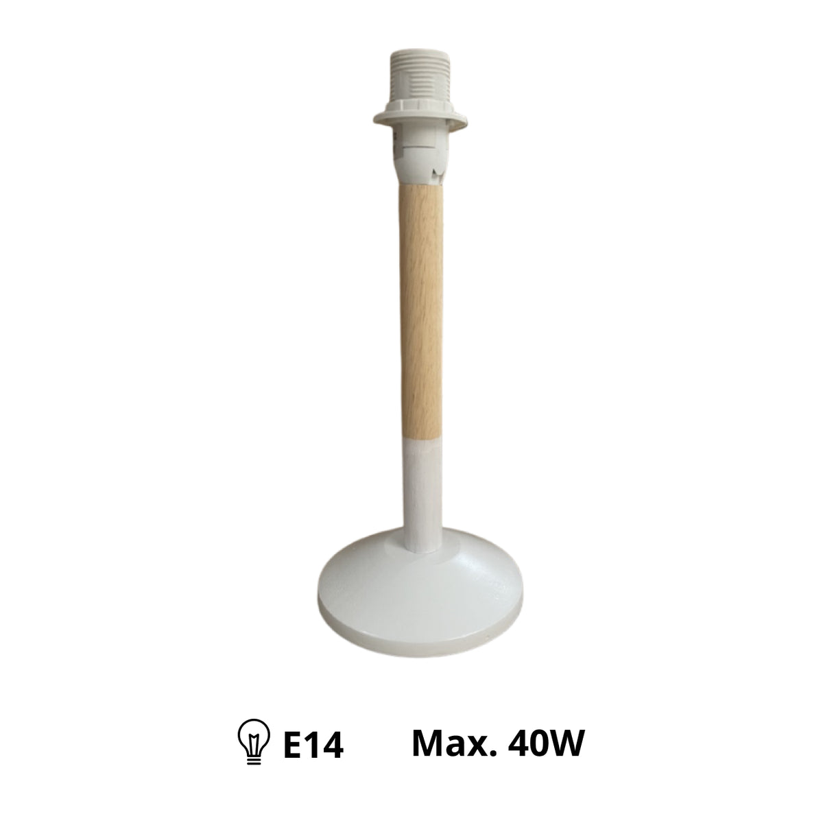 Deze lampenvoet in wit en crème geeft een moderne touch aan je interieur. Perfect voor elke ruimte waar stijl belangrijk is.