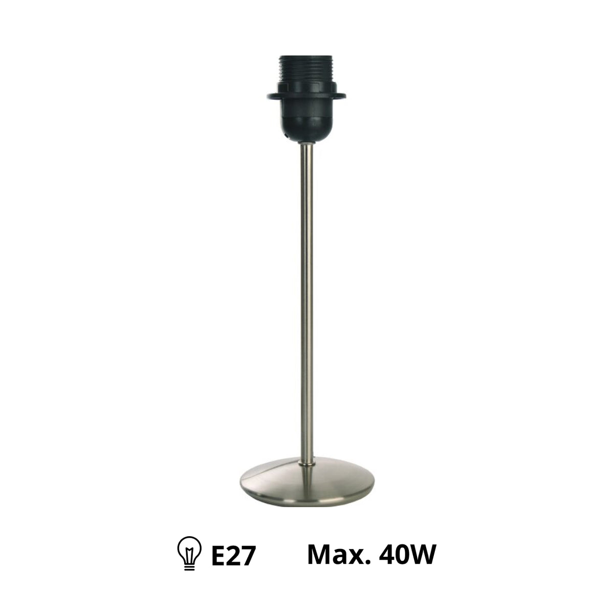 Deze details van de lampenvoet in geborsteld ijzer stralen moderniteit uit. Perfect voor een eigentijdse sfeer.