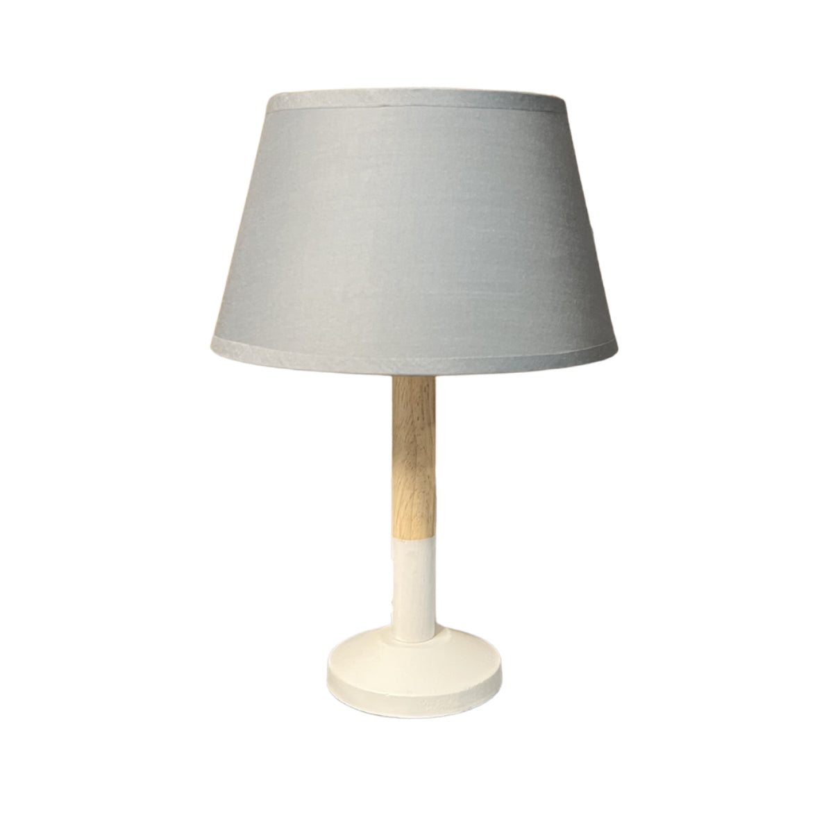Een warme sfeer met deze Scandinavische lampenvoet in wit en lichtbruin. Perfect voor een eigentijdse inrichting.