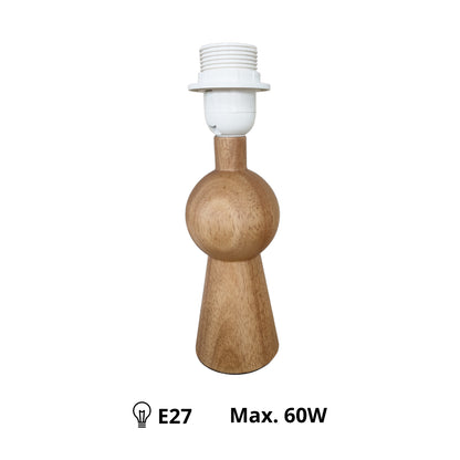Natuurlijke lampenvoet van hout met een hoogte van 21,5 cm. Een perfecte basis voor een warme, stijlvolle verlichting.