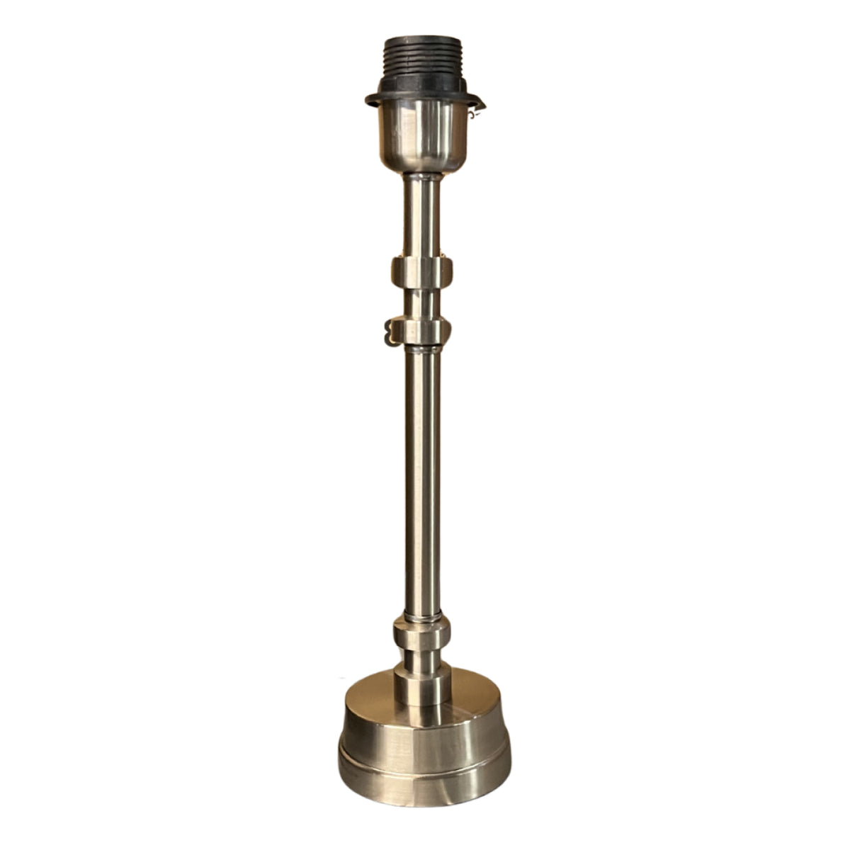 Sierlijke lampenvoet van nikkel met een hoogte van 35,5 cm. Perfect voor het creëren van een moderne sfeer in jouw interieur.