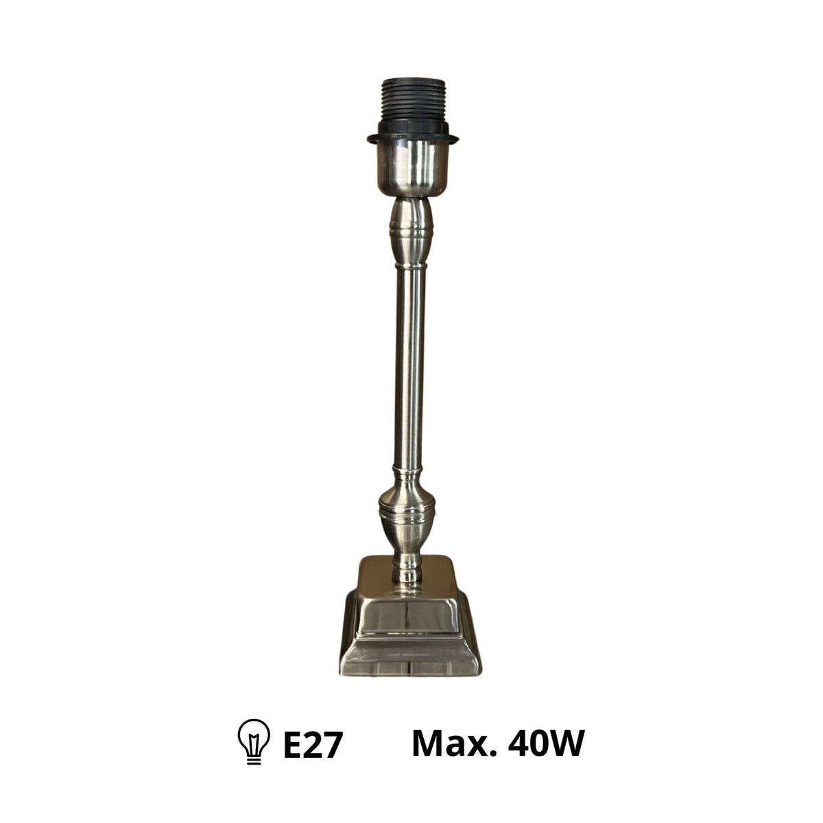 Deze nikkel lampenvoet van 34 cm voegt een moderne touch toe aan je interieur. Perfect voor een eigentijdse sfeer.