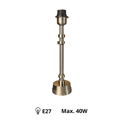 Detail van de elegante lampenvoet in nikkel, perfect voor een moderne uitstraling. Combineert stijl met functionaliteit.