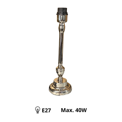 Deze nikkel lampenvoet van 33,5 cm voegt een moderne touch toe aan jouw interieur. Perfect voor diverse lampenkappen.