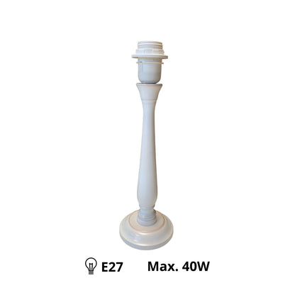 Detail van de elegante witte lampenvoet van 34 cm. Perfect voor een tijdloze uitstraling in elk interieur.