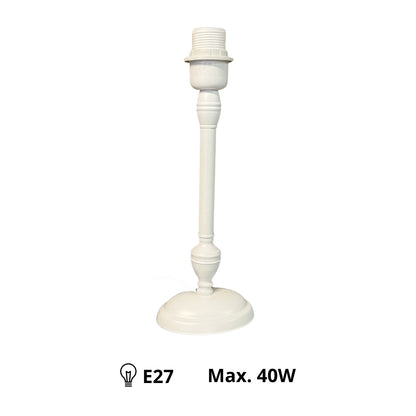 Deze moderne lampenvoet in wit heeft een strakke, minimalistische uitstraling. Perfect voor elke eigentijdse inrichting.