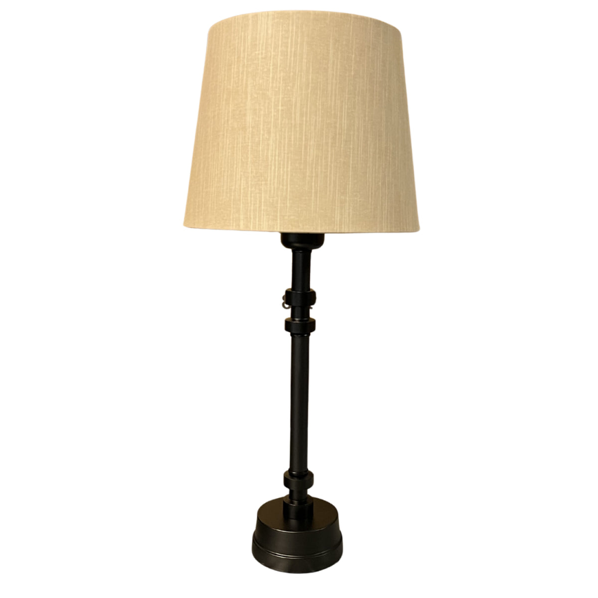 Deze moderne zwarte lampenvoet is een echte eyecatcher in elke ruimte.