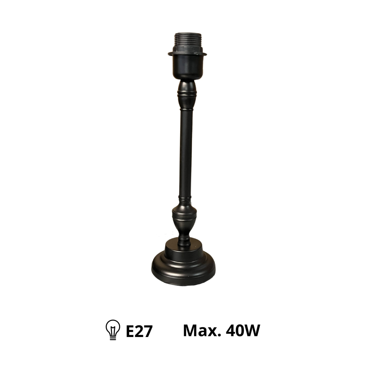 Deze zwarte lampenvoet van 33,5 cm heeft een modern design. Perfect voor een eigentijdse inrichting.