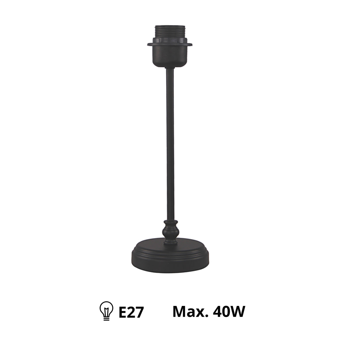 Bijzondere zwarte lampenvoet van 33 cm, perfect voor het creëren van een eigentijdse sfeer in jouw interieur.