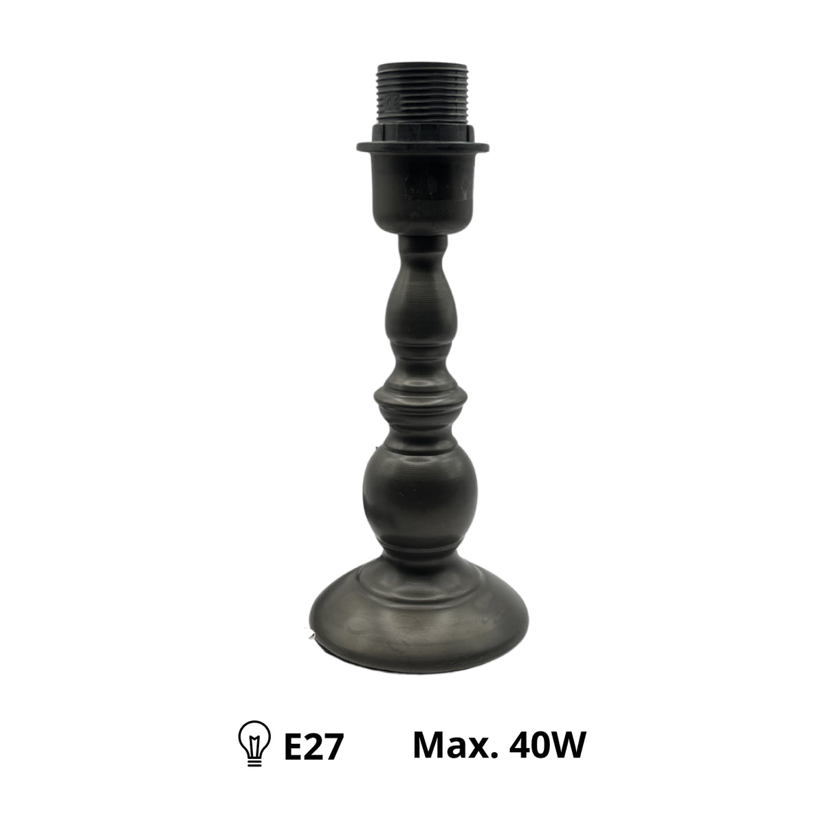 Deze zwarte lampenvoet van 22 cm hoogte geeft een moderne touch aan jouw interieur. Perfect voor elke lampenkap.