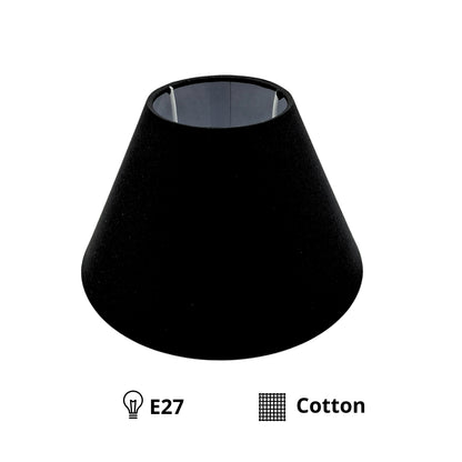 Strakke zwarte lampenkap van katoen voor een modern interieur. Perfect voor een stijlvolle en minimalistische uitstraling.