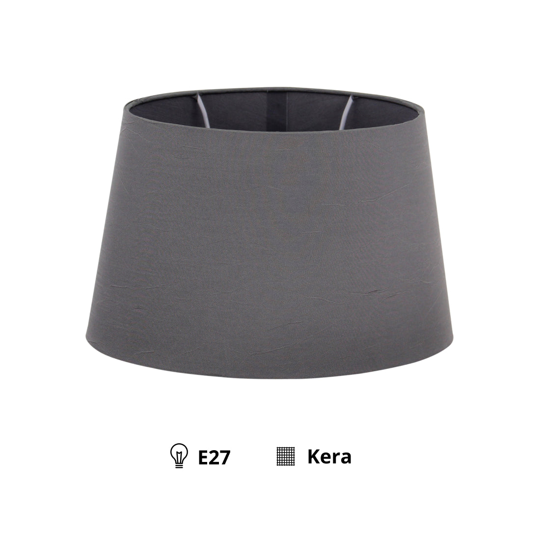 Bijzondere antracietkleurige lampenkap in een ovale vorm. Een tijdloos accent dat elke ruimte elegant verlicht.