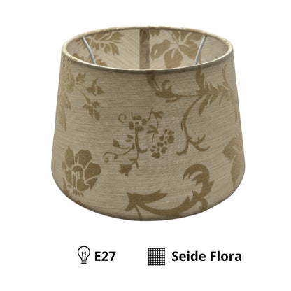 Detail van de beige lampenkap Drum, elegant en tijdloos. Een perfecte aanvulling voor sfeervolle verlichting in uw interieur.