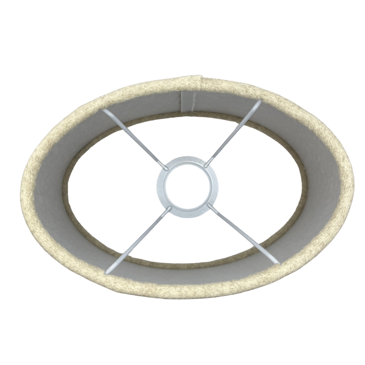 This beige oval lampshade adds a modern touch to any room. Perfect for diffusing warm light and enhancing your decor.