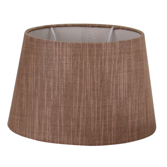 Warme bruine lampenkap ovalen vorm, perfect voor een gezellige sfeer in je interieur.