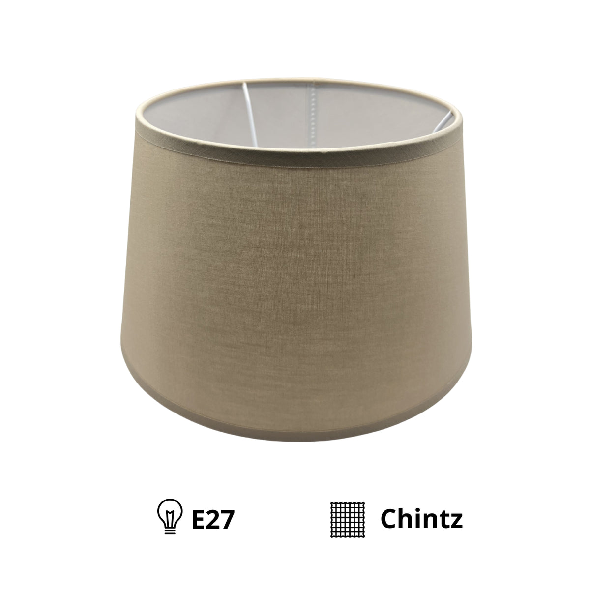 Detail van de cappuccino lampenkap Drum, perfect voor een warme, uitnodigende sfeer in je interieur.