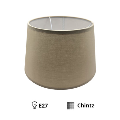 Detail van de cappuccino lampenkap Drum, perfect voor een warme, uitnodigende sfeer in je interieur.