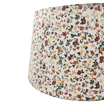 Soft cream lampshade adds a touch of warmth and elegance. Its drum shape enhances any lighting fixture beautifully.