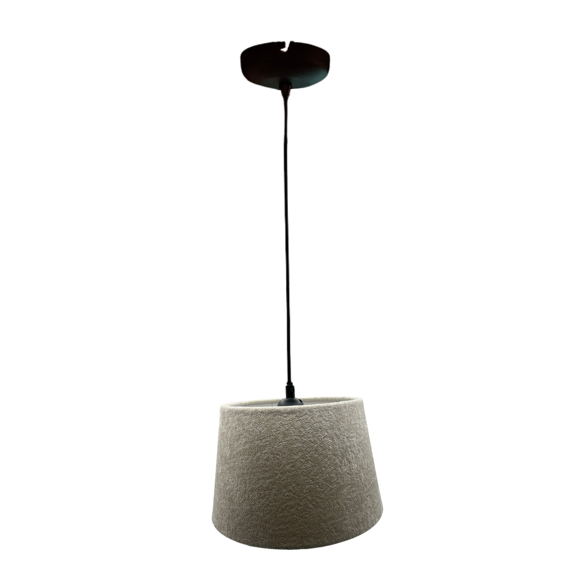 Detailfoto van de crèmekleurige lampenkap Drum met een stijlvolle afwerking. Perfect voor een warme sfeer in elke kamer.