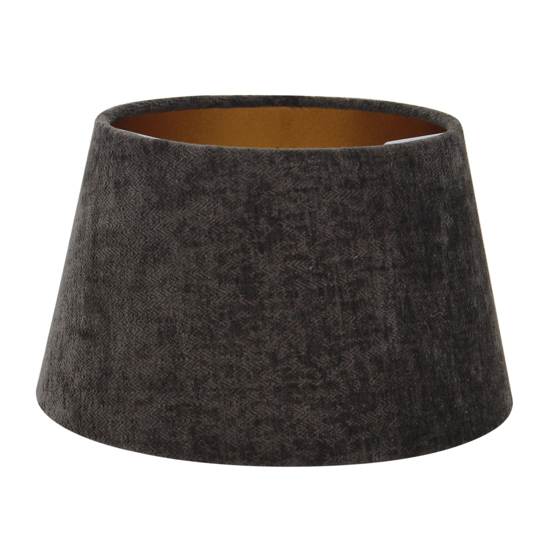 Moderne lampenkap in goud en antraciet met een strakke uitstraling. Perfect voor een stijlvolle accentverlichting in huis.