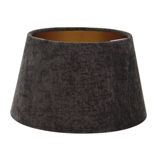 Moderne lampenkap in goud en antraciet met een strakke uitstraling. Perfect voor een stijlvolle accentverlichting in huis.