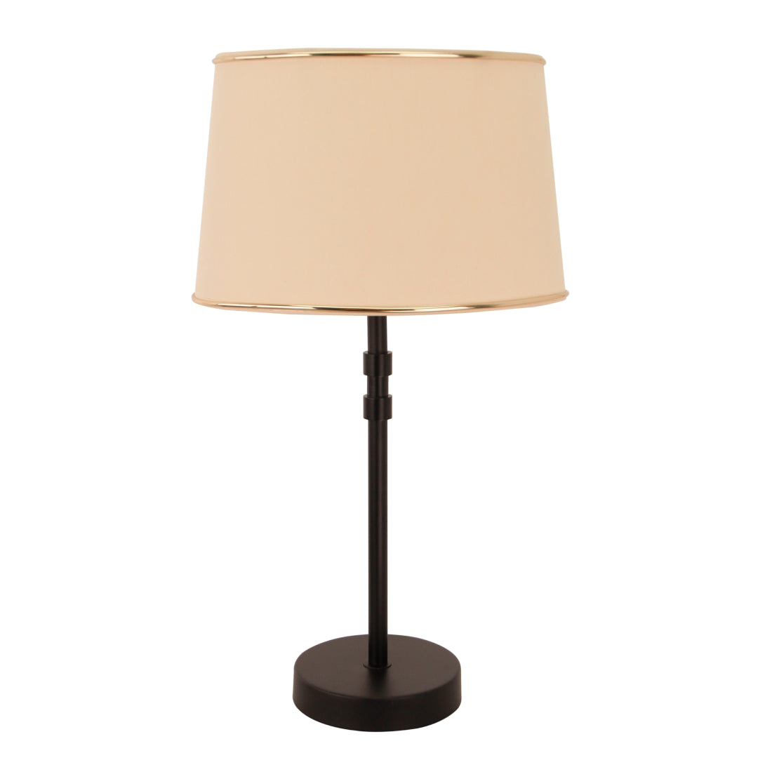 Een warme, beige lampenkap met gouden accenten die charme en sfeer toevoegt aan je interieur. Perfect voor elke ruimte.