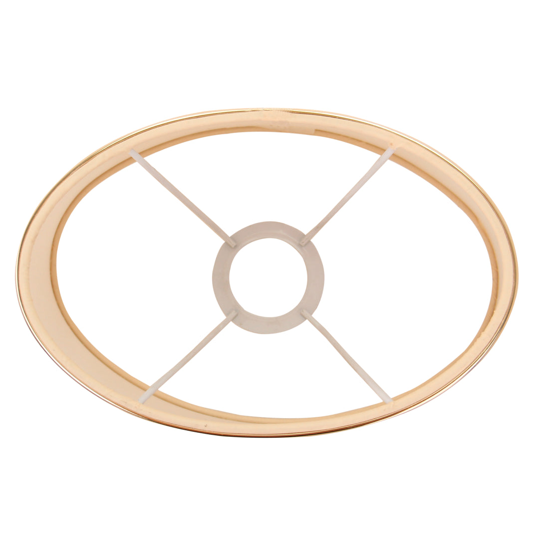 Deze beige lampenkap met gouden details voegt een warme uitstraling toe aan je interieur.