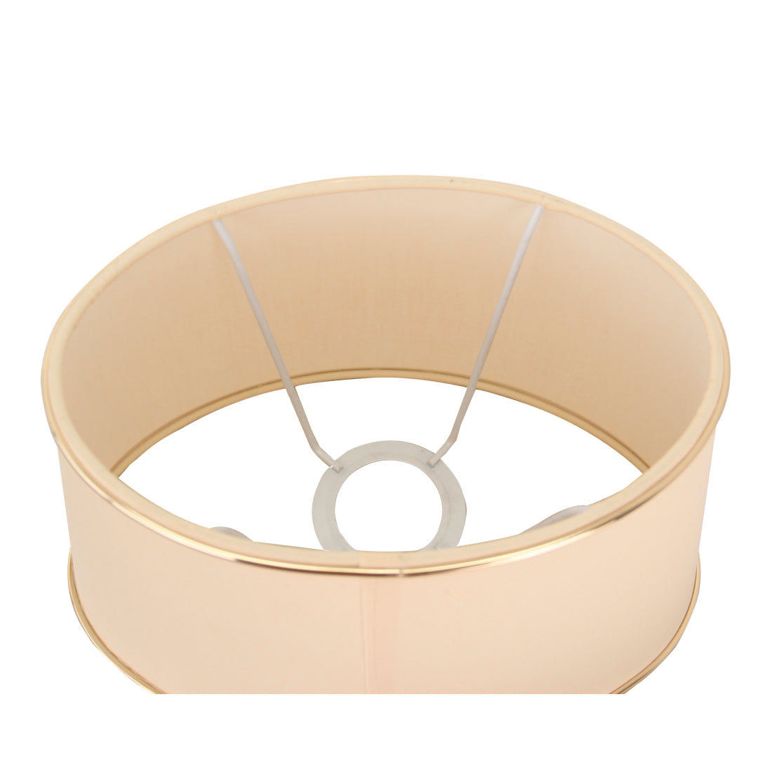 Deze beige lampenkap met gouden accenten straalt warmte uit. Perfect voor een sfeervolle inrichting in elke kamer.