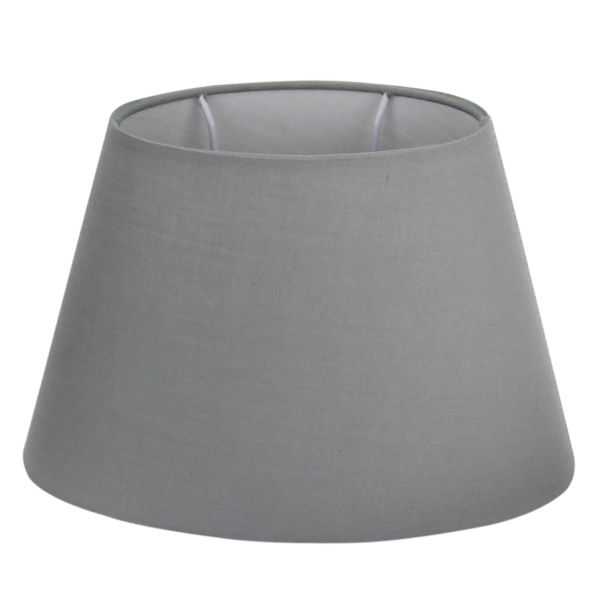 Deze grijze lampenkap heeft een ovale vorm en voegt een moderne touch toe aan je interieur.
