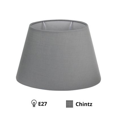 Deze grijze lampenkap in ovale vorm biedt een luxe uitstraling. Perfect voor het creëren van een sfeervolle ambiance.