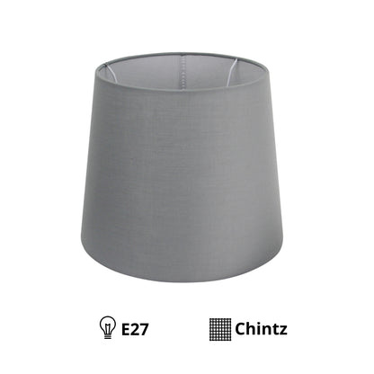 De grijze lampenkap Drum voegt een moderne touch toe aan je interieur. Perfect voor een sfeervolle verlichting.