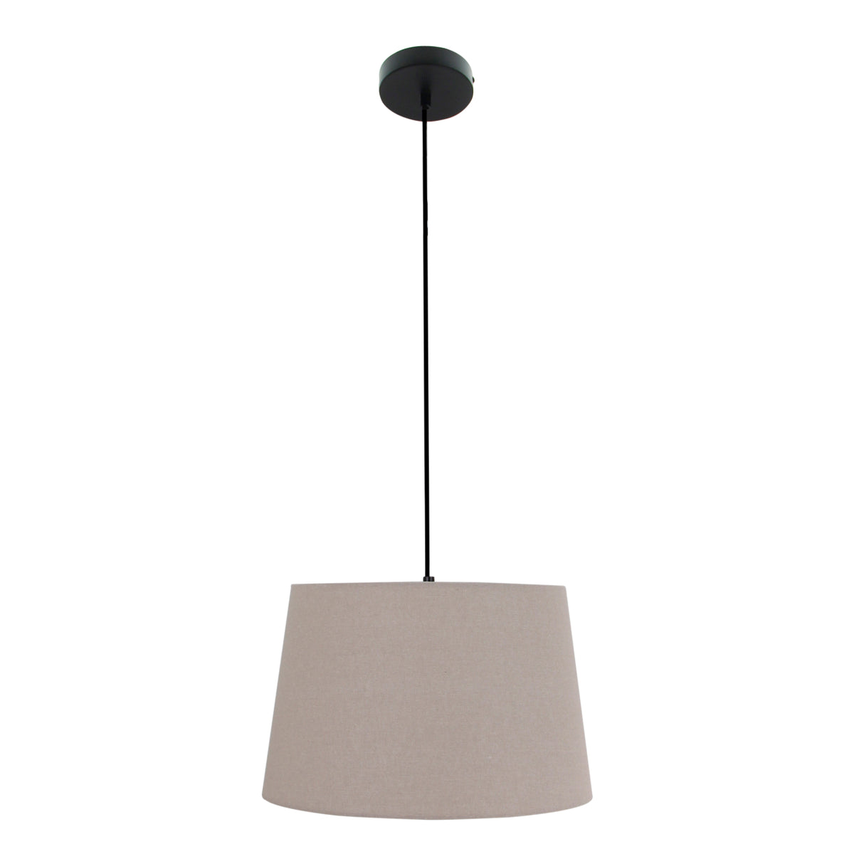Bijzondere grijze lampenkap in drumvorm, perfect voor een modern interieur.