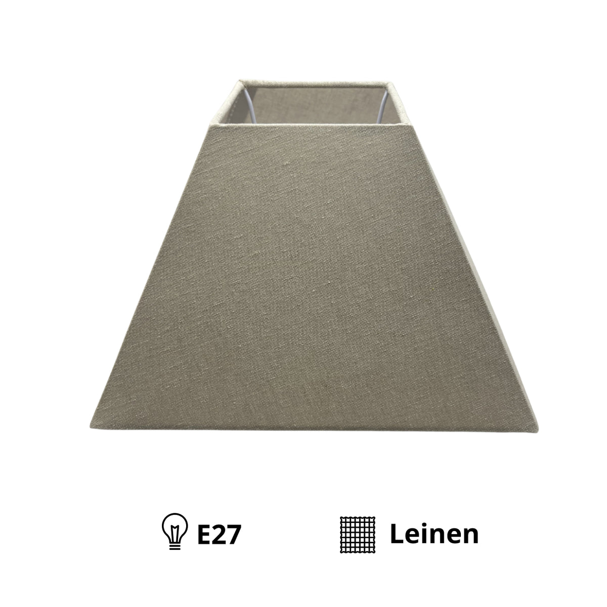 Detail van de grijze lampenkap Quadrato met moderne uitstraling. Perfect voor een eigentijdse sfeerverlichting in huis.