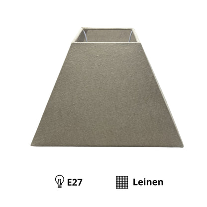 Detail van de grijze lampenkap Quadrato met moderne uitstraling. Perfect voor een eigentijdse sfeerverlichting in huis.