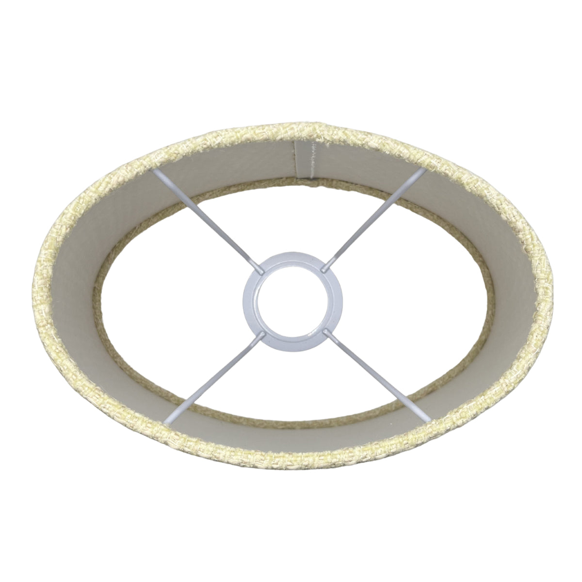 A top view of the khaki oval lampshade adds a touch of warmth. Perfect for enriching your lighting with subtle elegance.