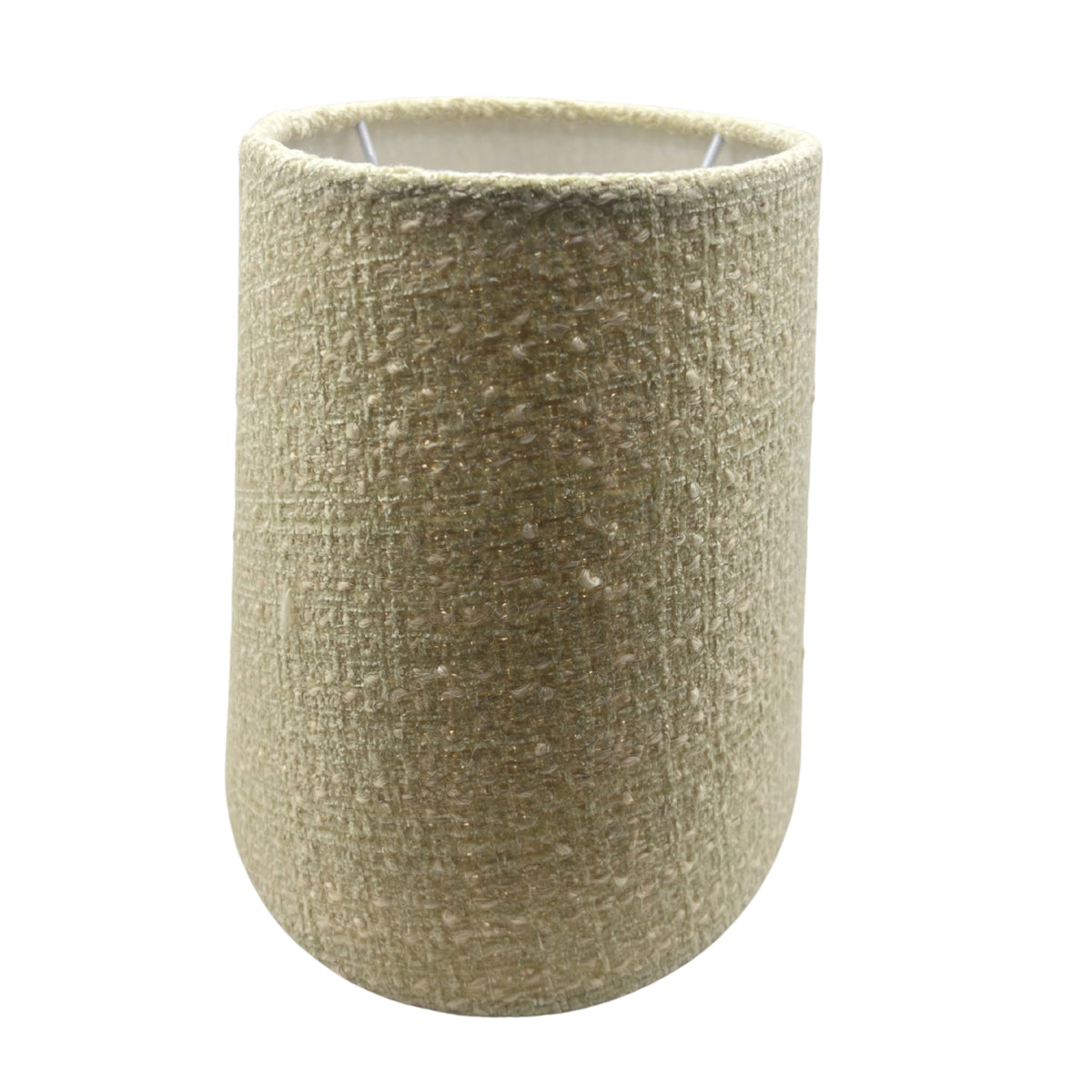 This khaki oval lampshade adds a touch of warmth and sophistication to any light fixture.