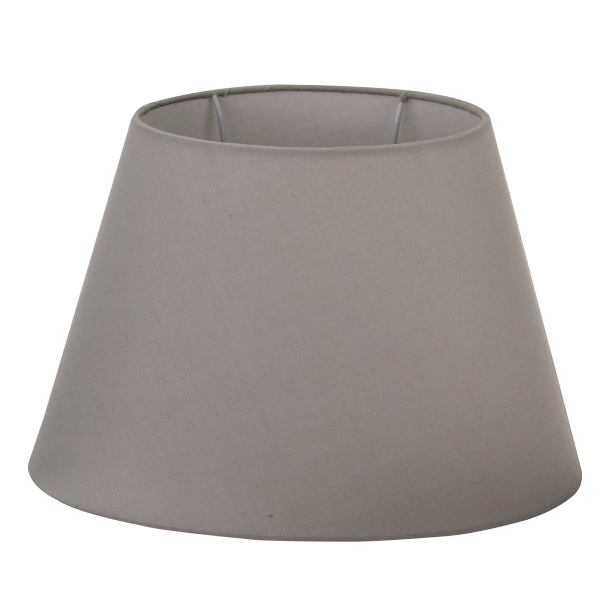 Moderne lichtgrijze lampenkap in ovale vorm. Een verfijnde aanvulling voor elke sfeervolle ruimte.