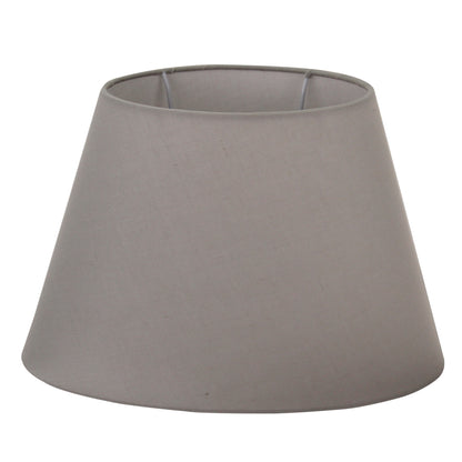 Moderne lichtgrijze lampenkap in ovale vorm. Een verfijnde aanvulling voor elke sfeervolle ruimte.