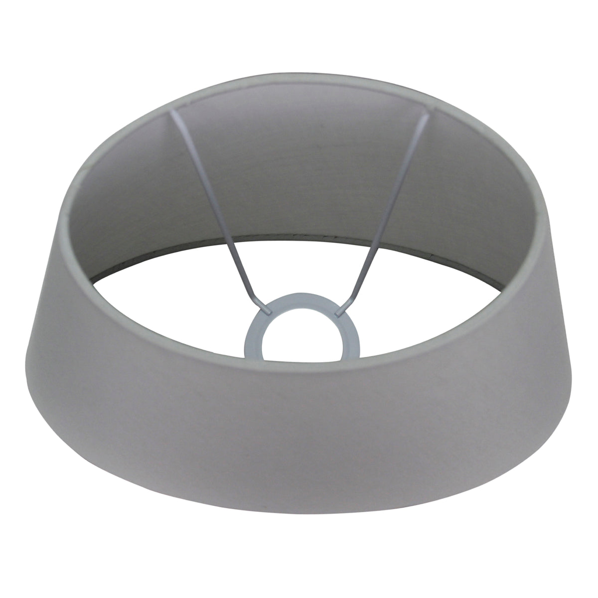 Van bovenaf toont deze lichtgrijze lampenkap een strak, modern design. Perfect voor een eigentijdse inrichting.